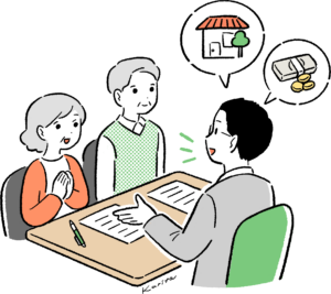 相続について説明している